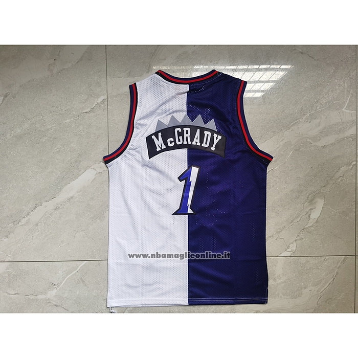 Maglia Toronto Raptors Tracy McGrady #1 Mitchell & Ness 1998-99 Split Viola Bianco